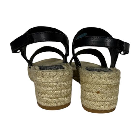 NIB Landing Craft Espadrille Black Size 4.5 (35) Open Toe Ankle Strap - Picture 3 of 6